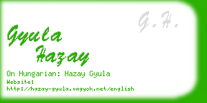 gyula hazay business card